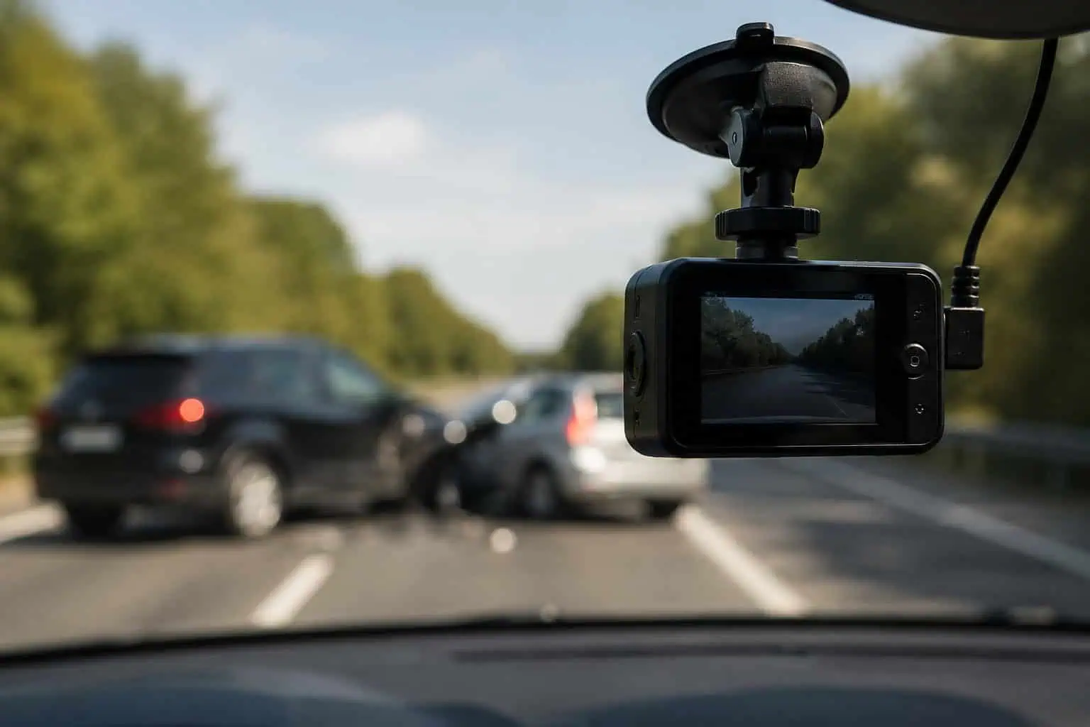 Autounfall von einer dashcam gefilmt